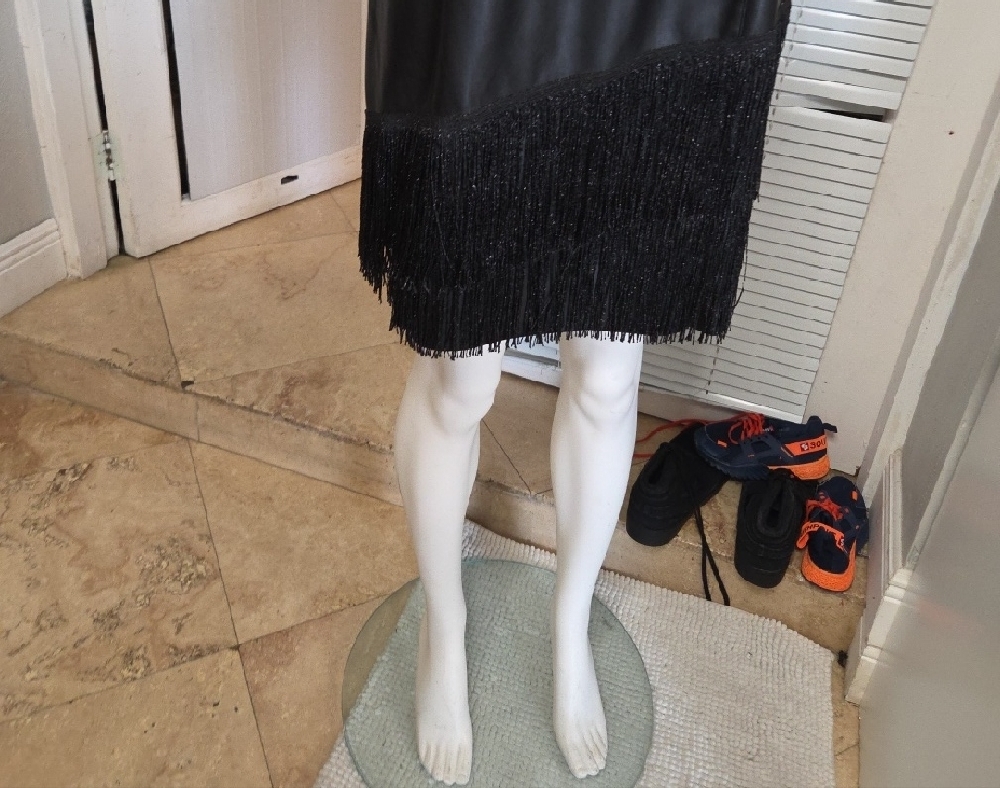 Dkny Elegant Black Fringe Dress size 10 - Picture 2 of 10